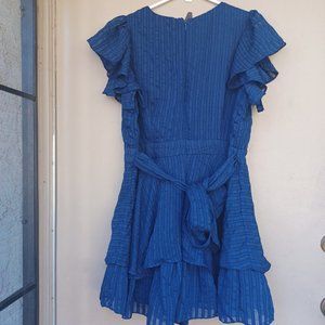 NWT CITY CHIC PLAYSUIT FIRST DATE NAVY BLUE RUFFLE ROMPER MEDIUM /18